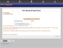 Tablet Screenshot of parkerhawksbaseball.leag1.com