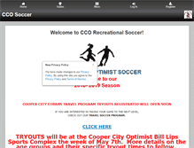 Tablet Screenshot of ccoptimistsoccer.leag1.com