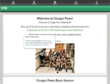 Tablet Screenshot of cougarpaws.leag1.com